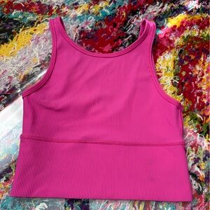 Lululemon Women's Pink Ribbed Tank Top